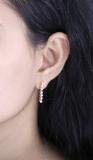 Round Lab Grown White Diamond Ladies Push Back Long Bezel Set Dangling Earrings (0.26 ctw Color H-I Clarity Slightly Included) | 10K Rose Gold