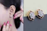 0.11 Carat (ctw) Round Lab Grown White Diamond Ladies Screw Back Stud Earrings | 18K Rose Gold