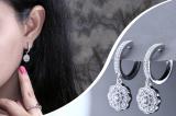 0.41 Carat (ctw) Round Lab Grown White Diamond Vintage-Inspired Floral Drop & Dangle Earrings For Her | 10K White Gold