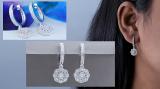 0.41 Carat (ctw) Round Lab Grown White Diamond Vintage-Inspired Floral Drop & Dangle Earrings For Her | 10K White Gold