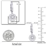 0.41 Carat (ctw) Round Lab Grown White Diamond Vintage-Inspired Floral Drop & Dangle Earrings For Her | 10K White Gold