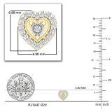 Round Lab Grown White Diamond Heart Frame Push Back Stud Earrings For Her (0.13 ctw Color H-I Clarity SI2) | 10K Yellow Gold