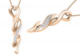 Round Lab Grown White Diamond Classic Twist Pendant For Women (0.09 ctw, Color H-I, Clarity SI2) | 18K Rose Gold