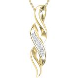Round Lab Grown White Diamond Classic Twist Pendant For Women (0.09 ctw, Color H-I, Clarity SI2) | 18K Yellow Gold