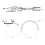 Round Lab Grown White Diamond Cluster Wedding Trio Ensemble Set for Him & Her (0.49 ctw Color H-I Clarity SI2) in 925 Sterling Silver