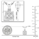Round Lab Grown White Diamond Cushion Shape Frame Halo V Bale Pendant for Women (0.12 ctw, Color H-I, Clarity SI2) | 925 Sterling Silver