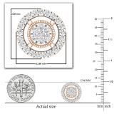 Round Lab Grown White Diamond Circle Shape Frame Cluster Screw Back Stud Earrings for Her (0.76 ctw Color H-I Clarity SI2) | 14K Rose Gold