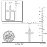 Round Lab Grown White Diamond Religious Divine Gothic Style Cross Pendant for Women (0.13 ctw, Color H-I, Clarity SI2) | 925 Sterling Silver