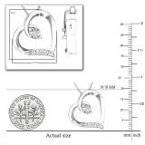 Round Lab Grown White Diamond Tilted Heart Pendant for Women (0.10 ctw Color H-I Clarity SI2) | 925 Sterling Silver