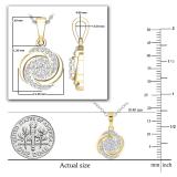 Round Lab Grown White Diamond Twisted & Swirl Circle Pendant for Women (0.29 ctw Color H-I Clarity SI2) | 18K Yellow Gold