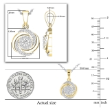 Round Lab Grown White Diamond Twisted & Swirl Circle Pendant for Women (0.29 ctw Color H-I Clarity SI2) | 18K Yellow Gold