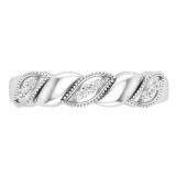 Lab Grown Round White Diamond Twist Wedding Band Ring for Women ( 0.09 ctw, Color H-I, Clarity SI2) | 10K White Gold