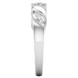 Lab Grown Round White Diamond Twist Wedding Band Ring for Women ( 0.09 ctw, Color H-I, Clarity SI2) | 10K White Gold