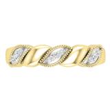 Lab Grown Round White Diamond Twist Wedding Band Ring for Women ( 0.09 ctw, Color H-I, Clarity SI2) | 14K Yellow Gold