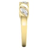 Lab Grown Round White Diamond Twist Wedding Band Ring for Women ( 0.09 ctw, Color H-I, Clarity SI2) | 14K Yellow Gold