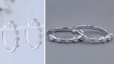 Round Lab Grown White Diamond 5 Stone Style Hinged Huggie Hoop Earrings for Women (0.27 ctw H-I Color SI2 Clarity) 10K White Gold