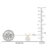 Round Lab Grown White Diamond Center Dancing Stone Pendant with Gold Chain for Women (0.60 ctw, Color H-I, Clarity I1-I2) in 18K Yellow Gold