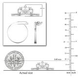 Round Lab Grown White Diamond Heart Crown Tiara Beaded Wedding Band for Women (0.08 ctw Color H-I Clarity SI2) 925 Sterling Silver