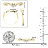 Round Lab Grown White Diamond Leaf Design Carved Fashion Wedding Band for Women (0.13 ctw, Color H-I, Clarity SI2) in 14K Yellow Gold