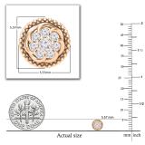 Round Lab Grown White Diamond Metal Beaded Circle Frame Swirl Push Back Stud Earrings for Women 1/3 CT (0.32 ctw, Color H-I, Clarity SI2) in 18K Rose Gold