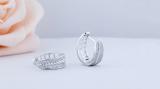 Round Set in Two Rows White Diamond in Between Rope Huggie Hoop Earrings for Women (0.24 ctw Color H-I Clarity SI2) in 925 Sterling Silver