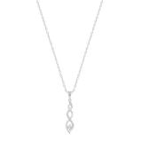 Round Lab Grown White Diamond Twisted Criss Cross Swirl Pendant for Women with 18 Inch Silver Chain (0.15 ctw, Color H-I, Clarity SI2) in 925 Sterling Silver