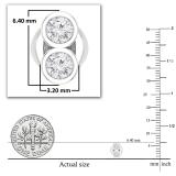 Round Lab Grown White Diamond Vertical 2 Stone Style Pushback Stud Earrings for Her (0.24 ctw, Color H-I, Clarity I1-I2) in 925 Sterling Silver