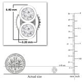 Round Lab Grown White Diamond Vertical 2 Stone Style Screwback Stud Earrings for Her (0.24 ctw, Color H-I, Clarity I1-I2) in 925 Sterling Silver