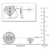 Round Lab Grown White Diamond Crystal Shape Stud Earrings with Post Push Back for Women 1/4 CT (0.25 ctw, Color H-I, Clarity SI2) in 925 Sterling Silver