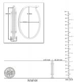 Round Lab Grown White Diamond Two Lines Oval Shaped Hoop Earrings for Her (0.54 ctw, Color H-I, Clarity SI2) in 18K White Gold