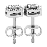 Round Lab Grown White Diamond Cushion Shape Textured Illusion Set Pushback Stud Earrings for Her (0.10 ctw, Color H-I, Clarity SI2) in 925 Sterling Silver