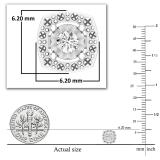 Round Lab Grown White Diamond Cushion Shape Textured Illusion Set Screwback Stud Earrings for Her (0.10 ctw, Color H-I, Clarity SI2) in 925 Sterling Silver