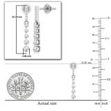 Round Lab Grown White Diamond Ascending Order Dangling Drop Earrings with Screw Back for Women 1/2 CT (0.56 ctw, Color H-I, Clarity SI2) in 925 Sterling Silver