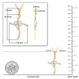 Round Lab Grown White Diamond Heart Swirl Cross Pendant with 18 Inch Gold Chain for Women (0.11 ctw, Color H-I, Clarity SI2) in 14K Yellow Gold