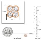 5 Stone Round Lab Grown White Diamond Interwoven Blossom Flower Design Pushback Stud Earrings for Women (0.33 ctw, Color H-I, Clarity SI2) in 18K Rose Gold