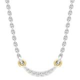 Dazzlingrock Collection Round Lab Grown White Diamond graduating curved bar Pendant for Women (0.06 ctw, Color H-I, Clarity SI2) in 10K Yellow Gold