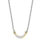 Dazzlingrock Collection Round Lab Grown White Diamond graduating curved bar Pendant for Women (0.06 ctw, Color H-I, Clarity SI2) in 10K Yellow Gold