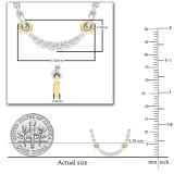 Dazzlingrock Collection Round Lab Grown White Diamond graduating curved bar Pendant for Women (0.06 ctw, Color H-I, Clarity SI2) in 10K Yellow Gold