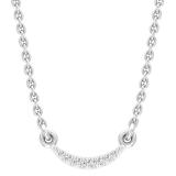 Dazzlingrock Collection Round Lab Grown White Diamond graduating curved bar Pendant for Women (0.06 ctw, Color H-I, Clarity SI2) in 925 Sterling Silver