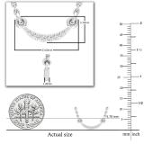 Dazzlingrock Collection Round Lab Grown White Diamond graduating curved bar Pendant for Women (0.06 ctw, Color H-I, Clarity SI2) in 925 Sterling Silver