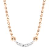 Dazzlingrock Collection Round Lab Grown White Diamond graduating curved bar Pendant for her (0.06 ctw, Color H-I, Clarity SI2) in 18K Rose Gold