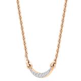 Dazzlingrock Collection Round Lab Grown White Diamond graduating curved bar Pendant for her (0.06 ctw, Color H-I, Clarity SI2) in 18K Rose Gold