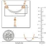Dazzlingrock Collection Round Lab Grown White Diamond graduating curved bar Pendant for her (0.06 ctw, Color H-I, Clarity SI2) in 18K Rose Gold