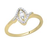 Round Lab Grown White Diamond Marquise Shape Engagement Ring for Women 1/5 CT (0.20 ctw, Color H-I, Clarity SI2) in 10K Yellow Gold