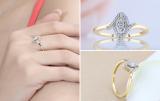 Round Lab Grown White Diamond Marquise Shape Engagement Ring for Women 1/5 CT (0.20 ctw, Color H-I, Clarity SI2) in 10K Yellow Gold