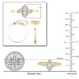 Round Lab Grown White Diamond Marquise Shape Engagement Ring for Women 1/5 CT (0.20 ctw, Color H-I, Clarity SI2) in 10K Yellow Gold