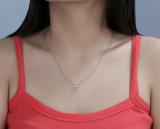 Round Lab Grown White Diamond Religious Cross Pendant for Her 1/10 CT (0.11 ctw, Color H-I, Clarity Si2) in 10K White Gold