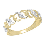 Lab Grown Round White Diamond Cuban Style Engagement Ring for Women (0.22 ctw Color H-I Clarity SI2) in 14K Yellow Gold