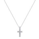 0.50 CT Round Lab Grown White Diamond Religious Cross Pendant with 18 inch Silver Chain for Men (0.50 ctw, Color H-I, Clarity SI2) in 925 Sterling Silver