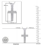 0.50 CT Round Lab Grown White Diamond Religious Cross Pendant with 18 inch Silver Chain for Men (0.50 ctw, Color H-I, Clarity SI2) in 925 Sterling Silver